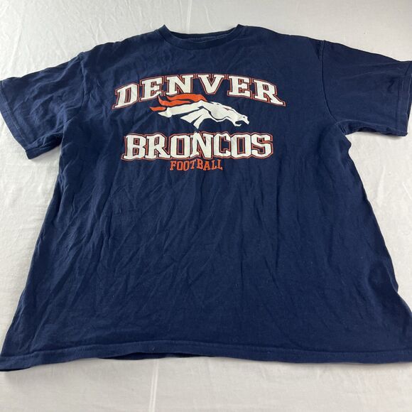 Denver Broncos T Shirt Adult Unisex Size Large Blue Regular Fit NFL Team Apparel - Picture 1 of 7